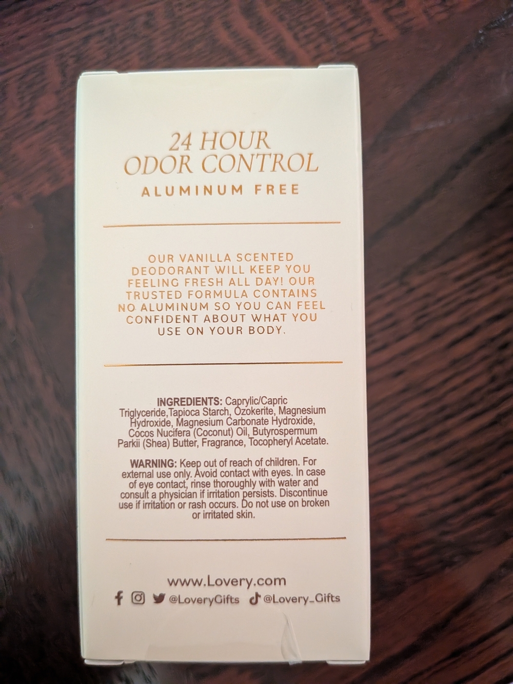 Love Vanilla Deodorant in Cream and Gold
